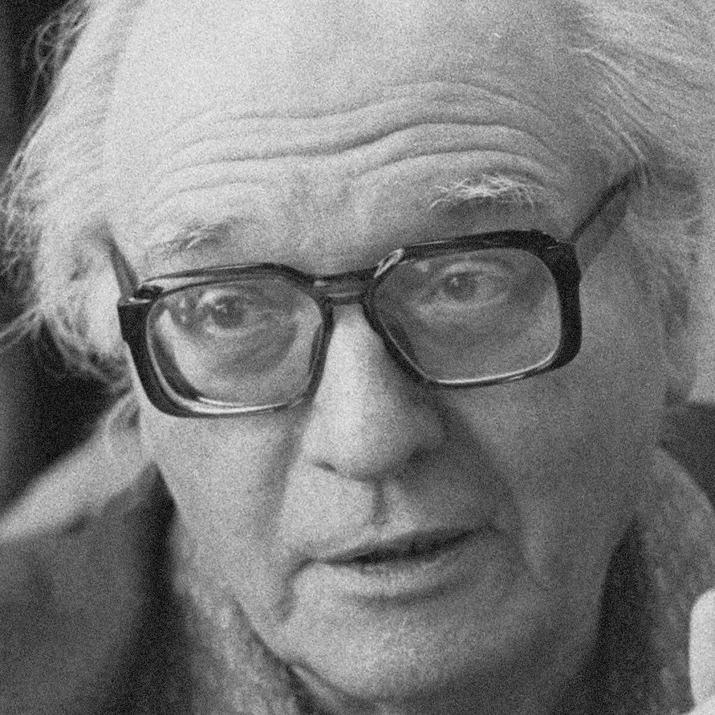 Retrato en blanco y negro de Olivier Messiaen