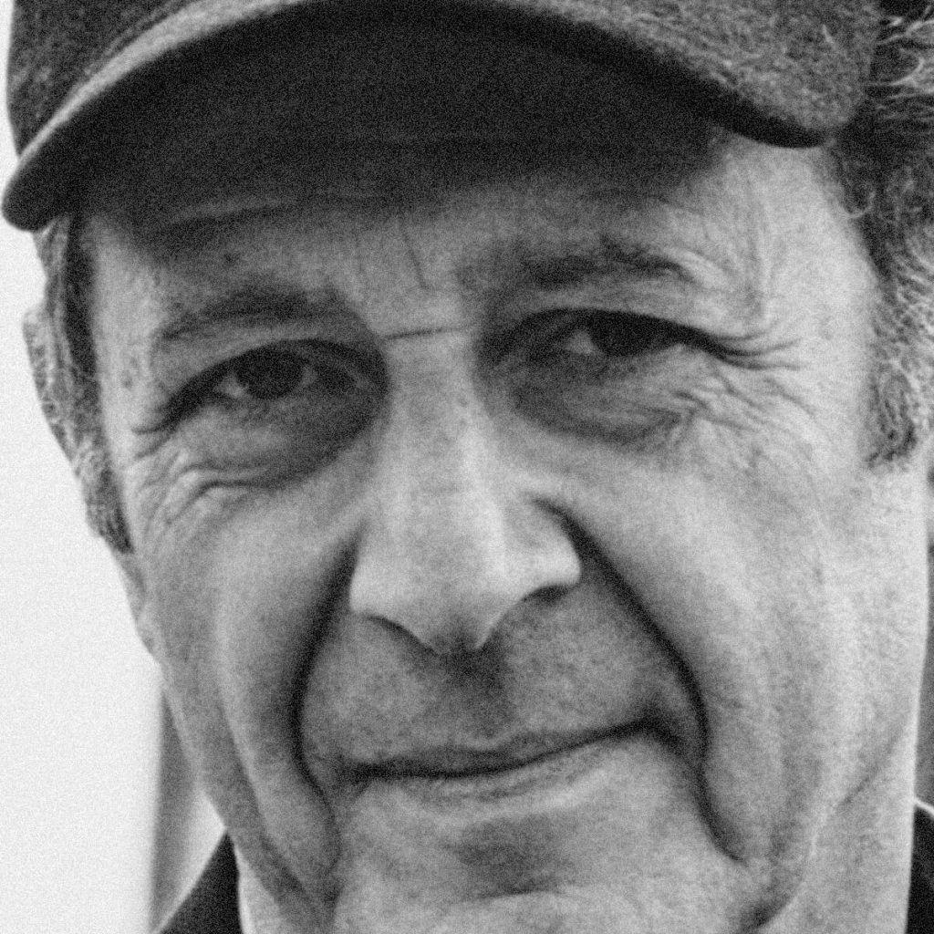 Retrato en blanco y negro de Steve Reich